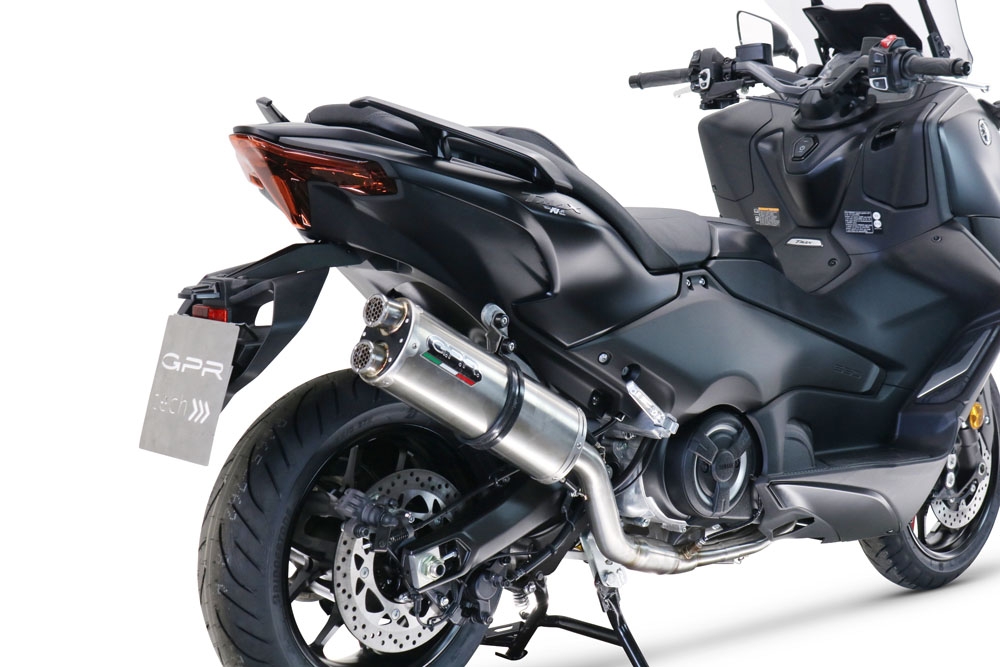 Escape compatible con Yamaha T-Max 560 2020-2021, Dual Inox, Escape completo homologado y legal,con catalizador incluido db killer extraíble 