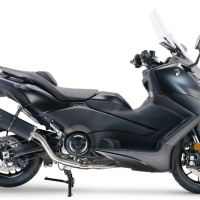Escape compatible con Yamaha T-Max 560 2022-2024, Furore Evo4 Nero, Escape completo homologado y legal,con catalizador incluido db killer extraíble 