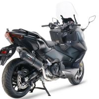Escape compatible con Yamaha T-Max 560 2022-2024, Furore Evo4 Nero, Escape completo homologado y legal,con catalizador incluido db killer extraíble 