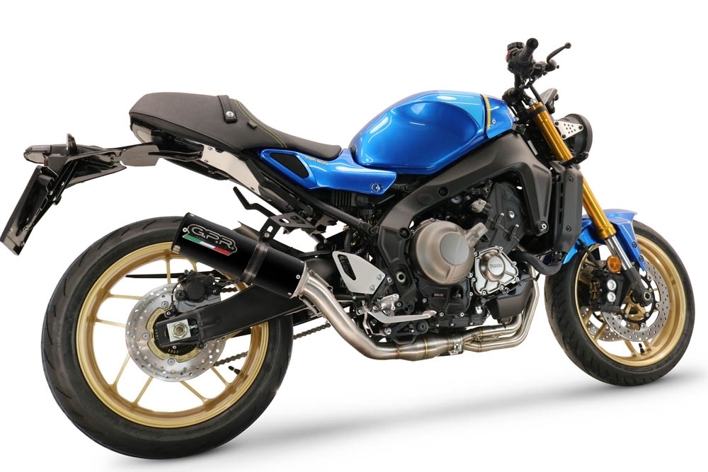 Escape compatible con Yamaha XSR900 2022-2024, M3 Black Titanium, Escape completo homologado y legal,con catalizador incluido db killer extraíble 
