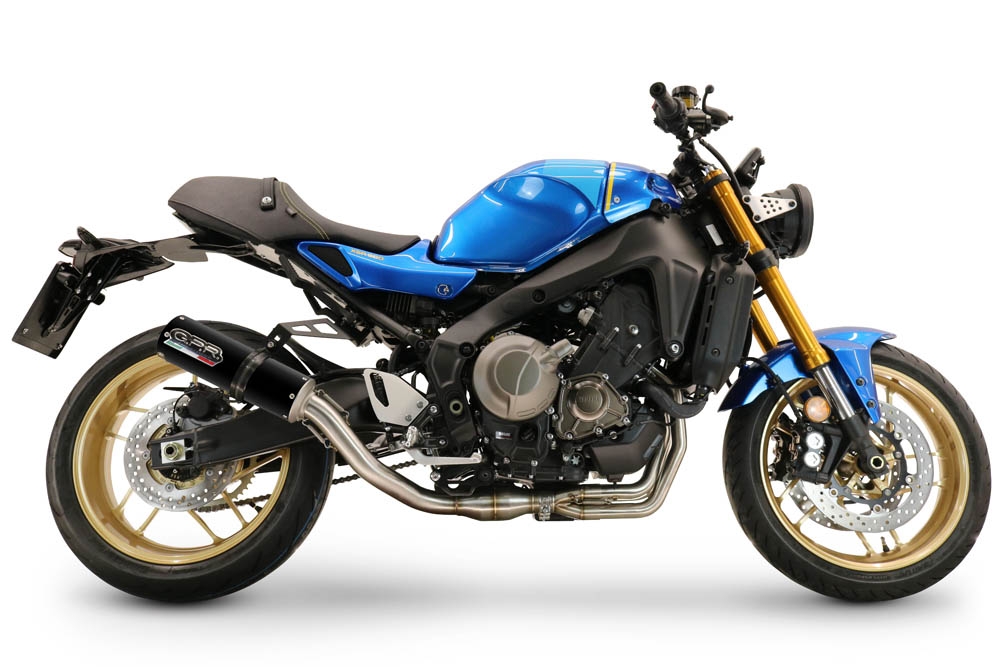 Escape compatible con Yamaha XSR900 2022-2024, M3 Black Titanium, Escape completo homologado y legal,con catalizador incluido db killer extraíble 