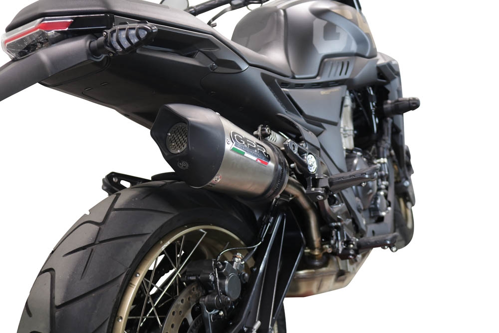 Escape compatible con Zontes 350 GK 2022-2024, GP Evo4 Titanium, Escape legal, homologado, silenciador con db killer desmontable y tubo de conexión específico 