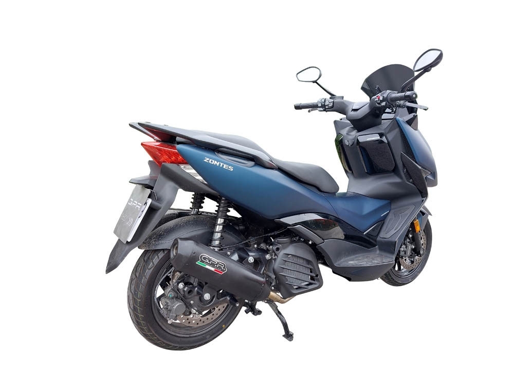 Escape compatible con Zontes M 125 2022-2024, Pentaroad Black, Escape completo homologado y legal,con catalizador incluido db killer extraíble 