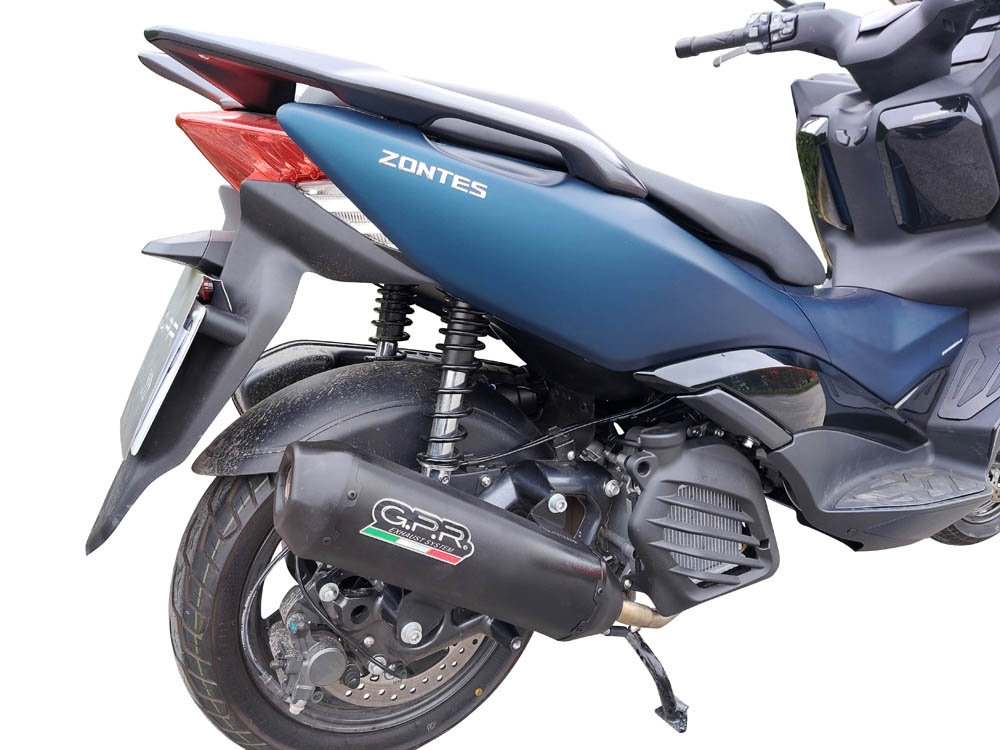 Escape compatible con Zontes M 125 2022-2024, Pentaroad Black, Escape completo homologado y legal,con catalizador incluido db killer extraíble 