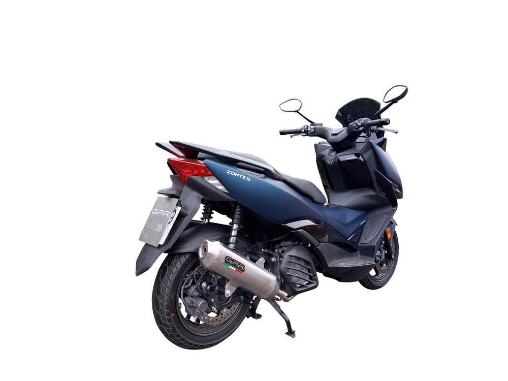Escape compatible con Zontes M 125 2022-2024, Pentaroad Inox, Escape completo homologado y legal,con catalizador incluido db killer extraíble 