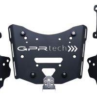 Baúl en aluminio color plata, incluye portaequipajes específico de aluminio y placa especifica de acero. Baúl GPR TECH compatible con  Zontes E 350 2023/2024