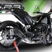 Escape compatible con Benelli Leoncino 500 Trail 2017-2024, Gpe Ann. Black titanium, Escape legal, homologado, silenciador con db killer desmontable y tubo de conexión específico 