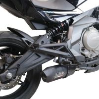 Escape compatible con Cf Moto 400 NK 2021-2023, Furore Nero, Escape racing, silenciador con db killer y tubos de conexión 