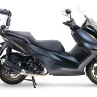 Baúl en aluminio color plata, incluye portaequipajes específico de aluminio y placa especifica de acero. Baúl GPR TECH compatible con  Zontes E 350 2023/2024