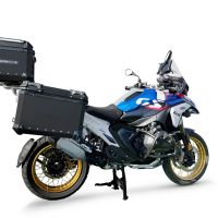 GPR TECH compatible con  Bmw R 1300 GS 2023/2025 Kit tríptico fabricado en color negro, con Top case 35 Lt + Side Cases 38 Lt + 38 Lt + portaequipaje general color negro Capacidad Top case 35 Litros + capacidad maletas laterales 38 Litros + 38 Litros