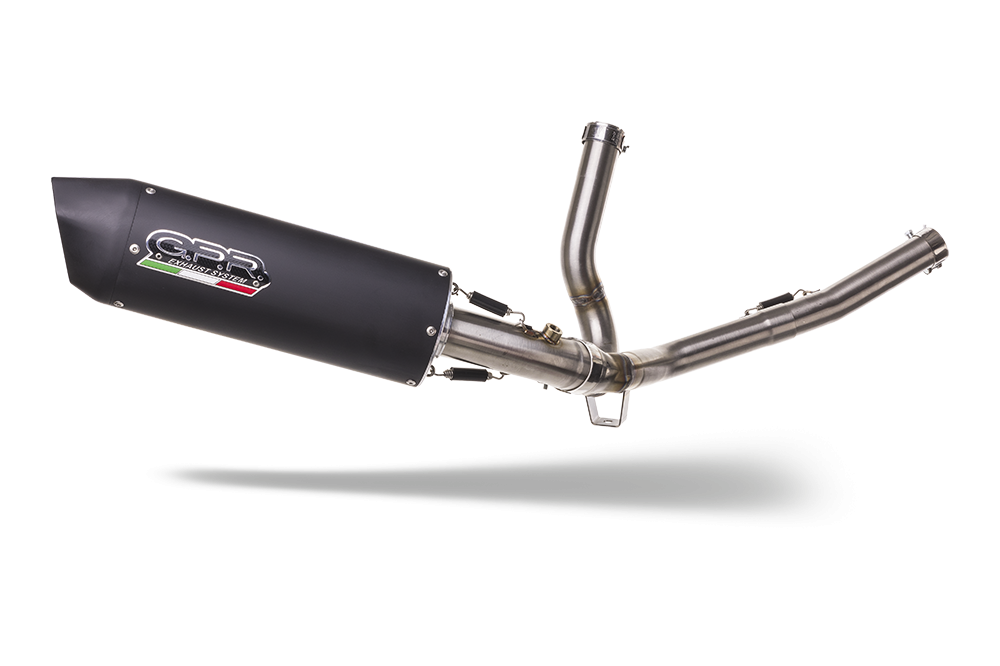 Escape compatible con Suzuki V-Strom 650 2021-2025, Furore Evo4 Nero, Escape semi-completo homologado, con db killer extraible y catalizador 