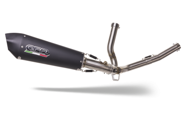 Escape compatible con Suzuki V-Strom 650 2021-2025, GP Evo4 Black Titanium, Escape semi-completo homologado, con db killer extraible y catalizador 