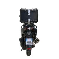 Baúl GPR TECH compatible con  Sym ADX 300 2024/2026 e5 Plus Baúl Alpi-Tech en aluminio, color negro con placa específica incluida Capacidad Litros 35