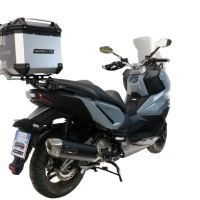 Baúl GPR TECH compatible con  Sym ADX 300 2024/2026 e5 Plus Baúl Alpi-Tech en aluminio color plata con placa específica incluida Capacidad Litros 35