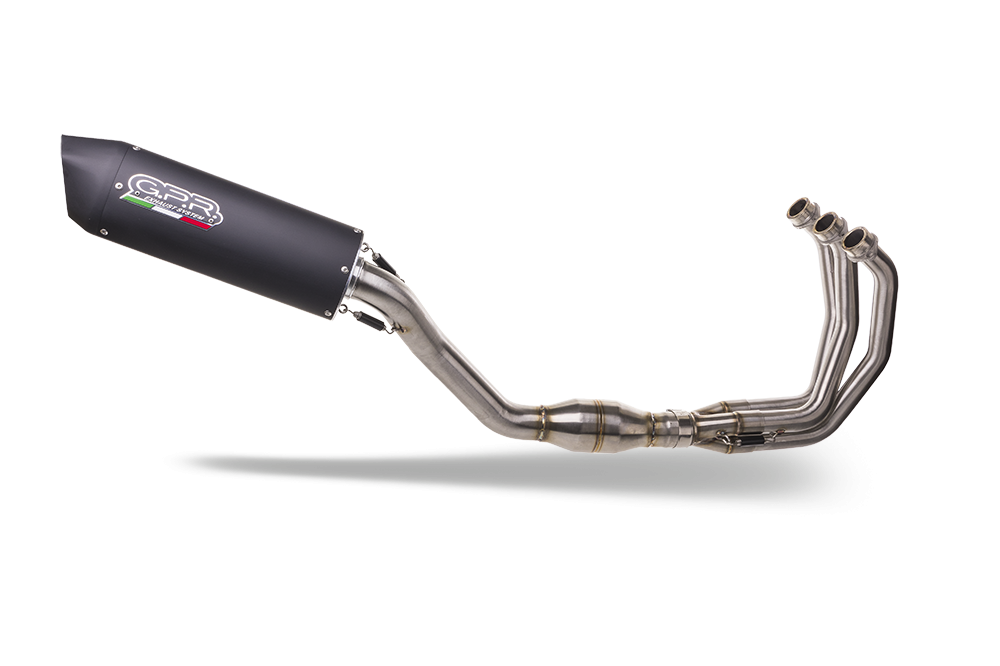 Escape compatible con Yamaha Tracer 9 GT 2021-2024, Furore Evo4 Nero, Escape completo homologado y legal,con catalizador incluido db killer extraíble 