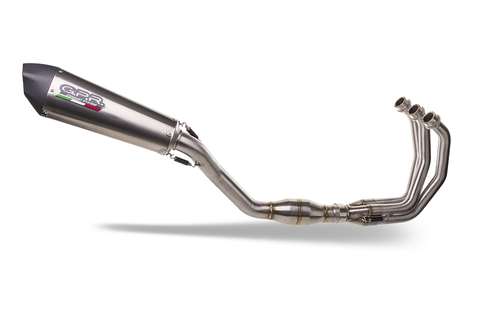 Escape compatible con Yamaha Tracer 9 2021-2024, GP Evo4 Titanium, Escape completo homologado y legal,con catalizador incluido db killer extraíble 