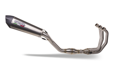 Escape compatible con Yamaha Tracer 9 2021-2024, GP Evo4 Titanium, Escape completo homologado y legal,con catalizador incluido db killer extraíble 