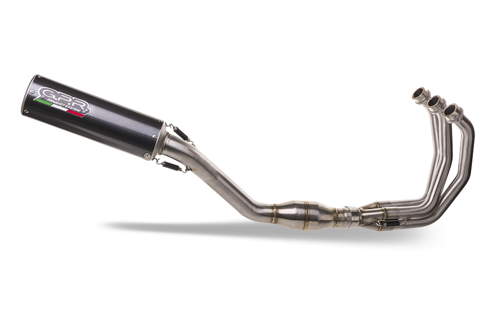 Escape compatible con Yamaha XSR900 2022-2024, M3 Poppy, Escape completo homologado y legal,con catalizador incluido db killer extraíble 
