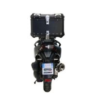 Baúl GPR TECH compatible con  Sym ADX 300 2024/2026 e5 Plus Baúl Alpi-Tech en aluminio, color negro con placa específica incluida Capacidad Litros 45