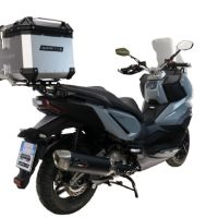 Baúl GPR TECH compatible con  Sym ADX 300 2024/2026 e5 Plus Baúl Alpi-Tech en aluminio color plata con placa específica incluida Capacidad Litros 45