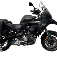 GPR TECH compatible con  Benelli Trk 502 2021/2024 e5 Par de maletas laterales en aluminio color negro con portaequipajes específico Capacidad 38 LT. + 38 LT.