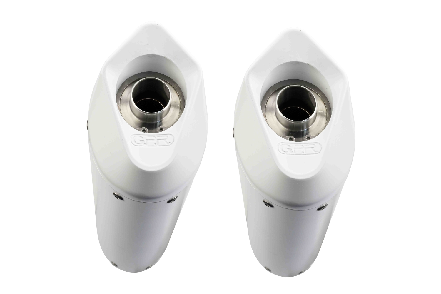 Escape compatible con Husqvarna TERRA - STRADA TR 650 2013-2015, Albus Ceramic, Par de terminales de escape homologados, con db killer extraíbles y tubos de conexión específicos 