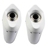 Escape compatible con Husqvarna TERRA - STRADA TR 650 2013-2015, Albus Ceramic, Par de terminales de escape homologados, con db killer extraíbles y tubos de conexión específicos 