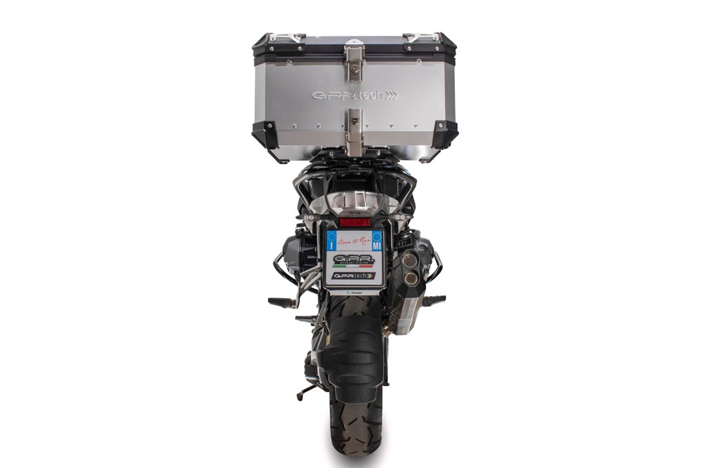 Baúl en aluminio color plata con placa específica incluida Baúl GPR TECH compatible con  Bmw R 1200 Gs 2013/2016