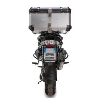 Baúl en aluminio color plata con placa específica incluida Baúl GPR TECH compatible con  Bmw R 1200 Gs 2013/2016