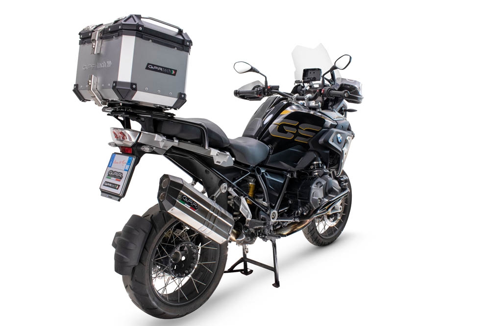 Baúl en aluminio color plata con placa específica incluida Baúl GPR TECH compatible con  Bmw R 1200 Gs 2013/2016