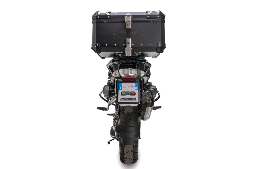 Baúl en aluminio, color negro con placa específica incluida Baúl GPR TECH compatible con  Bmw R 1200 Gs 2017/2018 e4