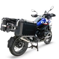 GPR TECH compatible con  Bmw R 1300 GS Adventure 2024/2026 Par de maletas laterales en aluminio color negro con portaequipajes específico Capacidad 38 LT. + 38 LT.
