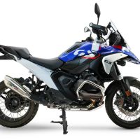 GPR escape compatible con  Bmw R 1300 GS Adventure 2024-2026, GP-Revo Titanium, Escape legal, homologado, silenciador con db killer desmontable y tubo de conexión específico 