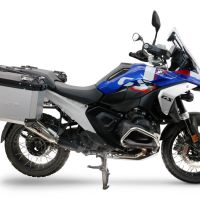 GPR TECH compatible con  Bmw R 1300 GS 2024/2026 Par de maletas laterales en aluminio color plata con portaequipajes específico Capacidad 38 LT. + 38 LT.