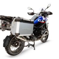 GPR TECH compatible con  Bmw R 1300 GS 2024/2026 Par de maletas laterales en aluminio color plata con portaequipajes específico Capacidad 38 LT. + 38 LT.