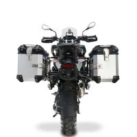 GPR TECH compatible con  Bmw R 1300 GS 2024/2026 Par de maletas laterales en aluminio color plata con portaequipajes específico Capacidad 38 LT. + 38 LT.