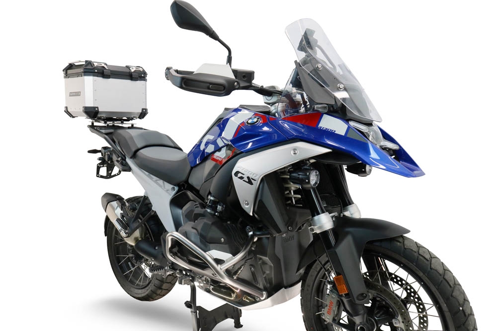 Baúl GPR TECH compatible con  Bmw R 1300 GS 2024/2026 Baúl Alpi-Tech en aluminio color plata con placa específica para portaequipajes trasero incluida Capacidad Litros 35