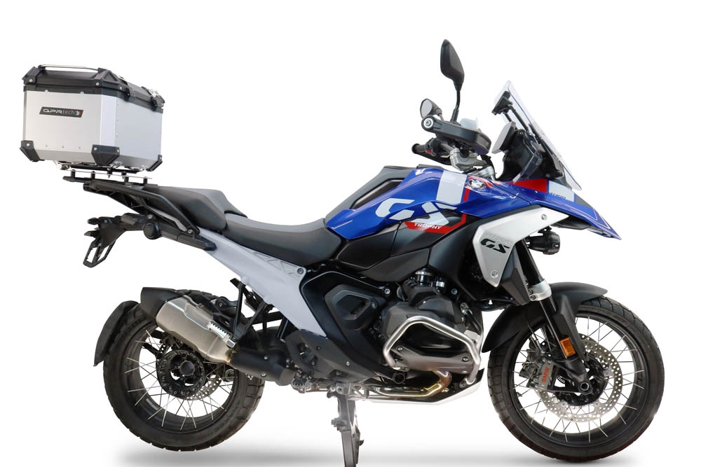 Baúl GPR TECH compatible con  Bmw R 1300 GS 2024/2026 Baúl Alpi-Tech en aluminio color plata con placa específica para portaequipajes trasero incluida Capacidad Litros 45