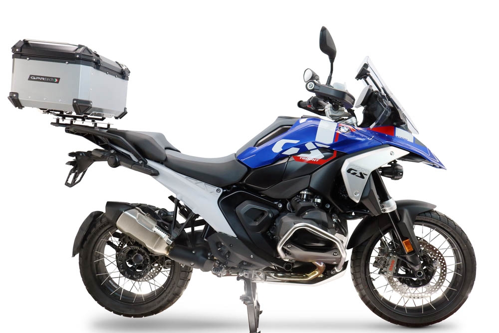 Baúl GPR TECH compatible con  Bmw R 1300 GS 2024/2026 Baúl Alpi-Tech en aluminio color plata con placa específica para portaequipajes trasero incluida Capacidad Litros 55