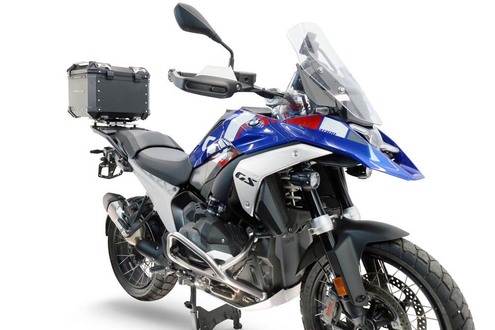 Baúl GPR TECH compatible con  Bmw R 1300 GS 2024/2026 Baúl Alpi-Tech en aluminio color plata con placa específica para portaequipajes trasero incluida Capacidad Litros 35