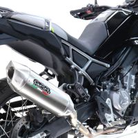 GPR escape compatible con  Cf Moto 450 MT 2024-2025, Furore-X Acciaio Inox, Escape legal, homologado, silenciador con db killer desmontable y tubo de conexión específico 