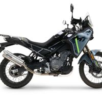 GPR escape compatible con  Cf Moto 450 MT 2024-2025, Dual Inox, Escape racing, silencioso con tubo de conexión 