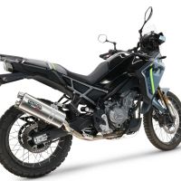 GPR escape compatible con  Cf Moto 450 MT 2024-2025, Dual Inox, Escape racing, silencioso con tubo de conexión 
