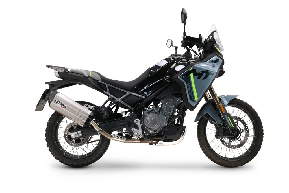 GPR escape compatible con  Cf Moto 450 MT 2024-2025, Hyper Sonic Titanium, Escape completo racing, incluyendo colector y db killer desmontable, sin homologación 