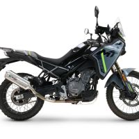 GPR escape compatible con  Cf Moto 450 MT 2024-2025, Satinox , Escape legal, homologado, silenciador con db killer desmontable y tubo de conexión específico 