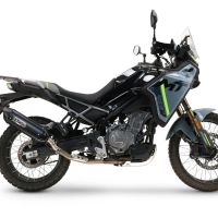 GPR escape compatible con  Cf Moto 450 MT 2024-2025, Furore-X Titanio Nero, Escape legal, homologado, silenciador con db killer desmontable y tubo de conexión específico 