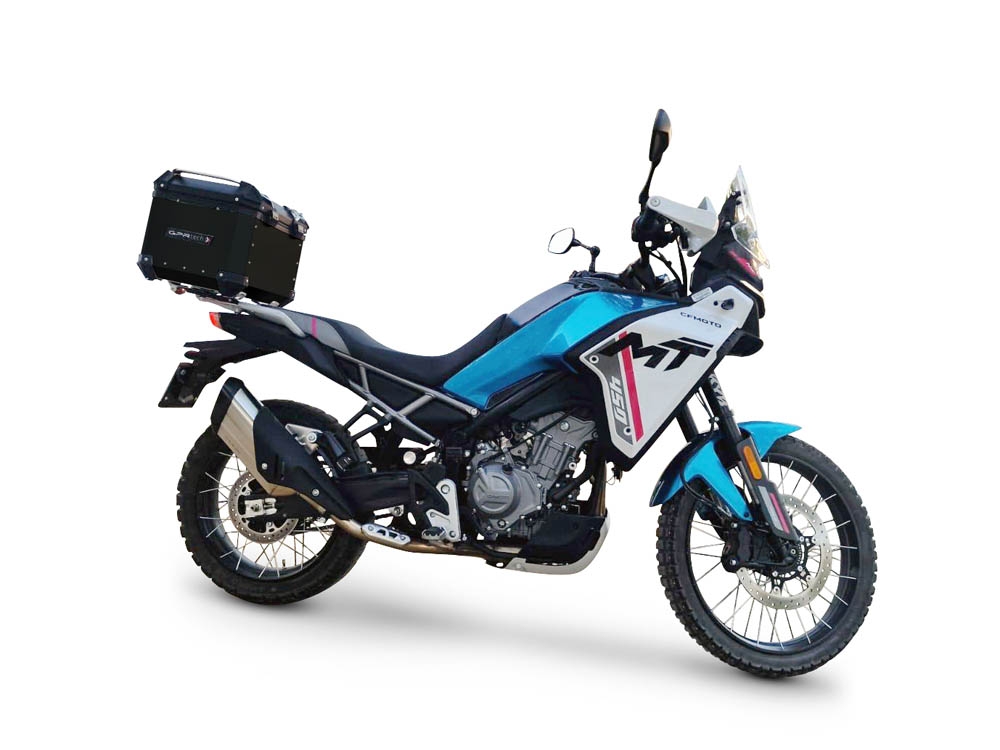 Baúl en aluminio, color negro con placa específica incluida Baúl GPR TECH compatible con  Cf Moto 450MT 2023/2025