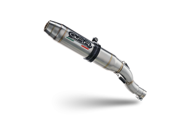 Escape compatible con Cf Moto 700 Mt 2023-2024, Deeptone Inox, Escape racing, silencioso con tubo de conexión 