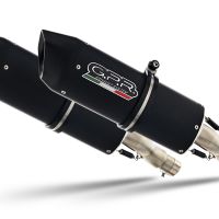 Escape compatible con Suzuki V-Strom Dl 1000 2002-2013, Furore Nero, Par de terminales de escape homologados, con db killer extraíble, catalizadores y tubo de conexión específico 