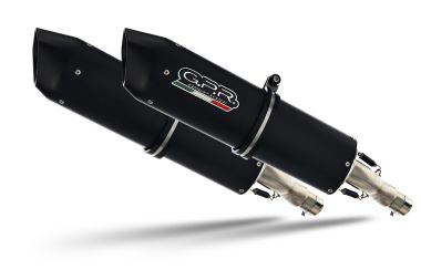 GPR escape compatible con  Honda Varadero 1000 1999-2011, Furore Nero, Par de terminales de escape homologados, con db killer extraíble, catalizadores y tubo de conexión específico 